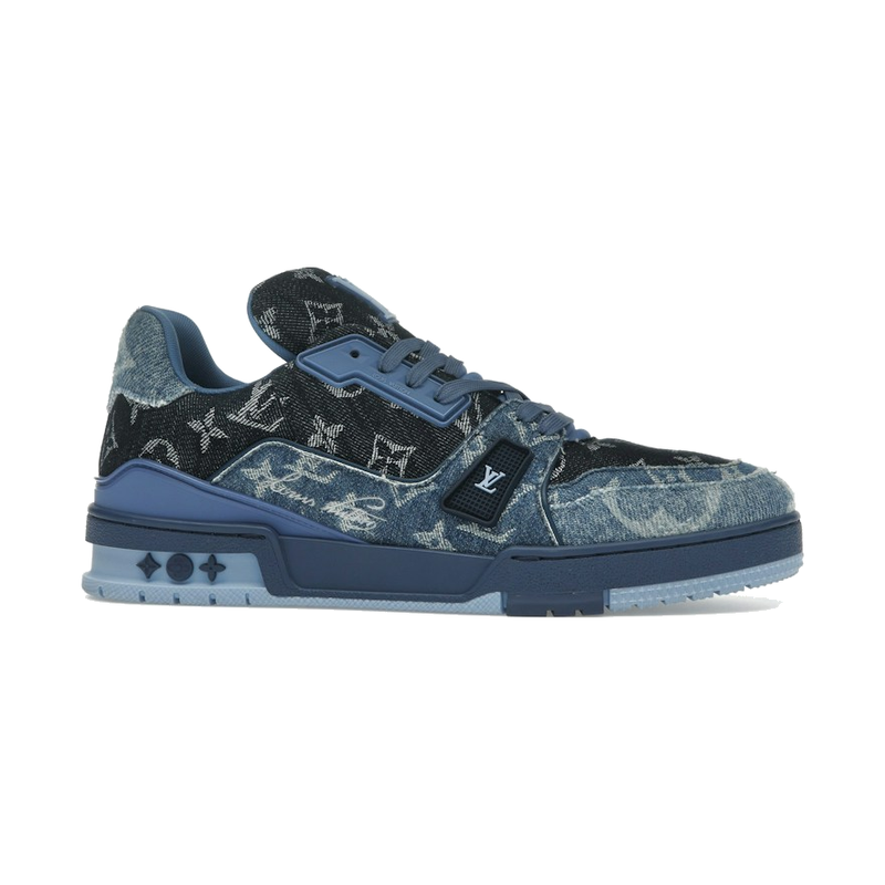 Louis Vuitton LV Trainer Blue Patchwork Monogram Denim