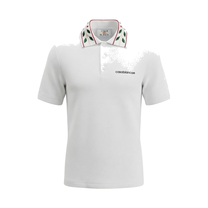 Casablanca Laurel Pique Polo Bright White