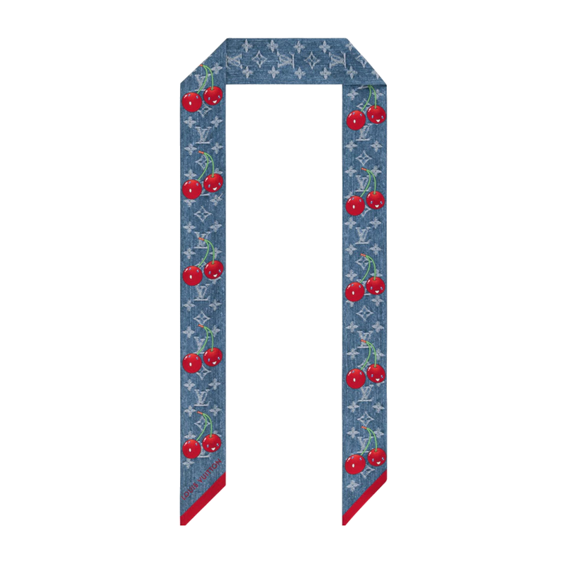 Louis Vuitton x Takashi Murakami Denim Cherry Bandeau Blue Denim
