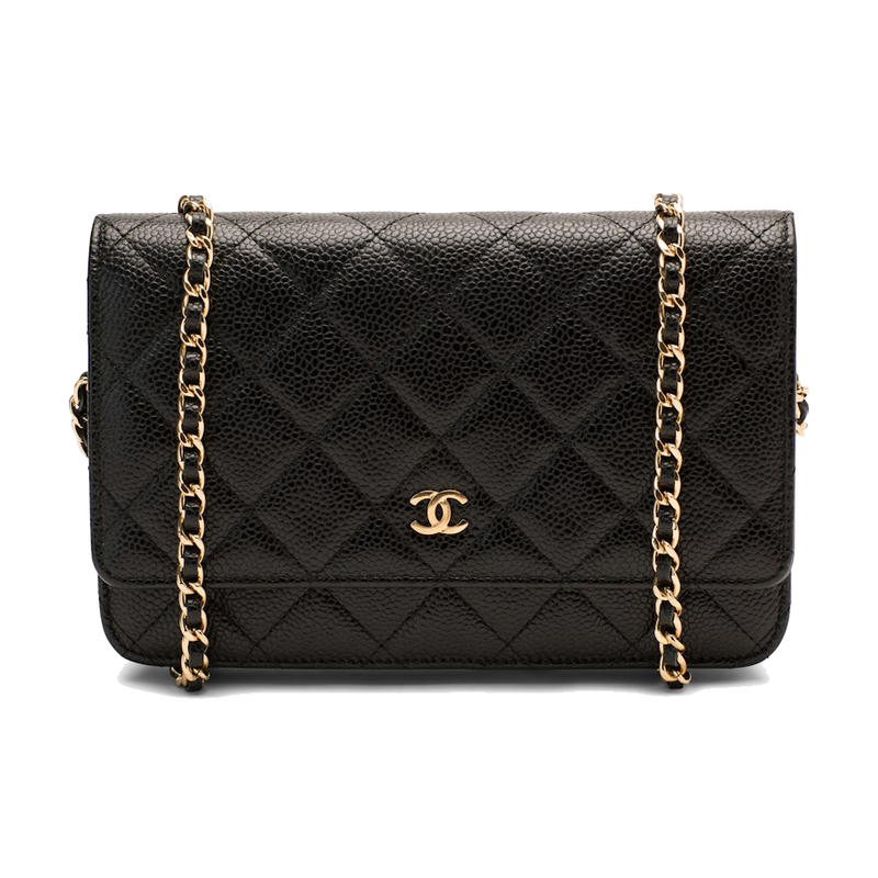 Chanel Wallet On Chain Quilted Caviar Gold-tone Black