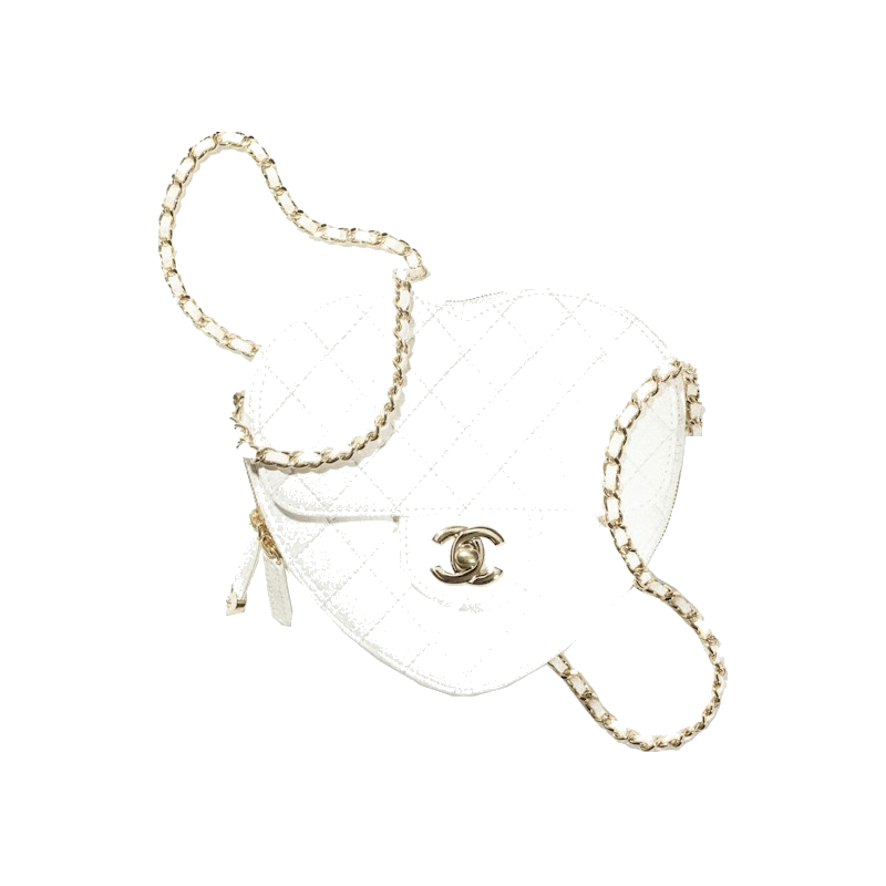 Chanel Heart Bag 22S White Lambskin