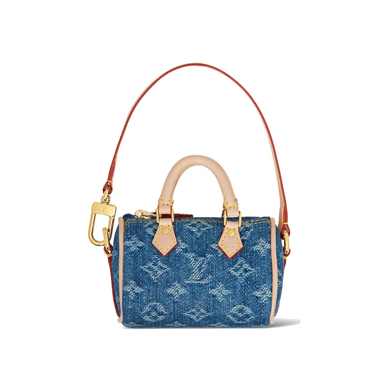 Louis Vuitton Micro Speedy Bag Charm Monogram Denim Blue