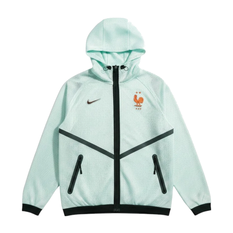 Metallic Copper, veste officielle Nike de l'Équipe de France aux couleurs Igloo, noir et cuivre métallisé avec fermeture zippée et finitions premium.