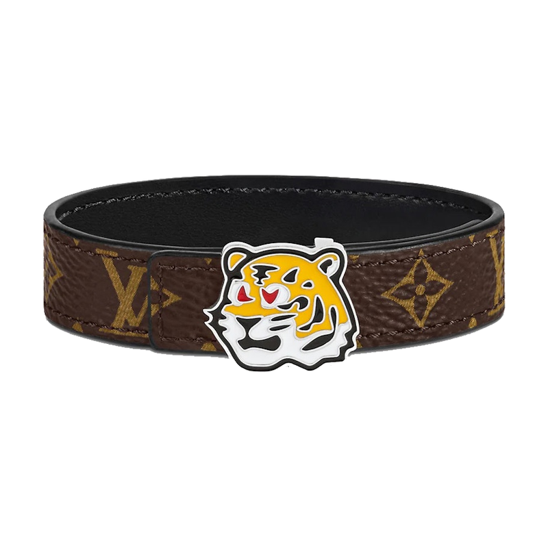 Louis Vuitton x Nigo LV Tiger 14mm Reversible Bracelet Brown