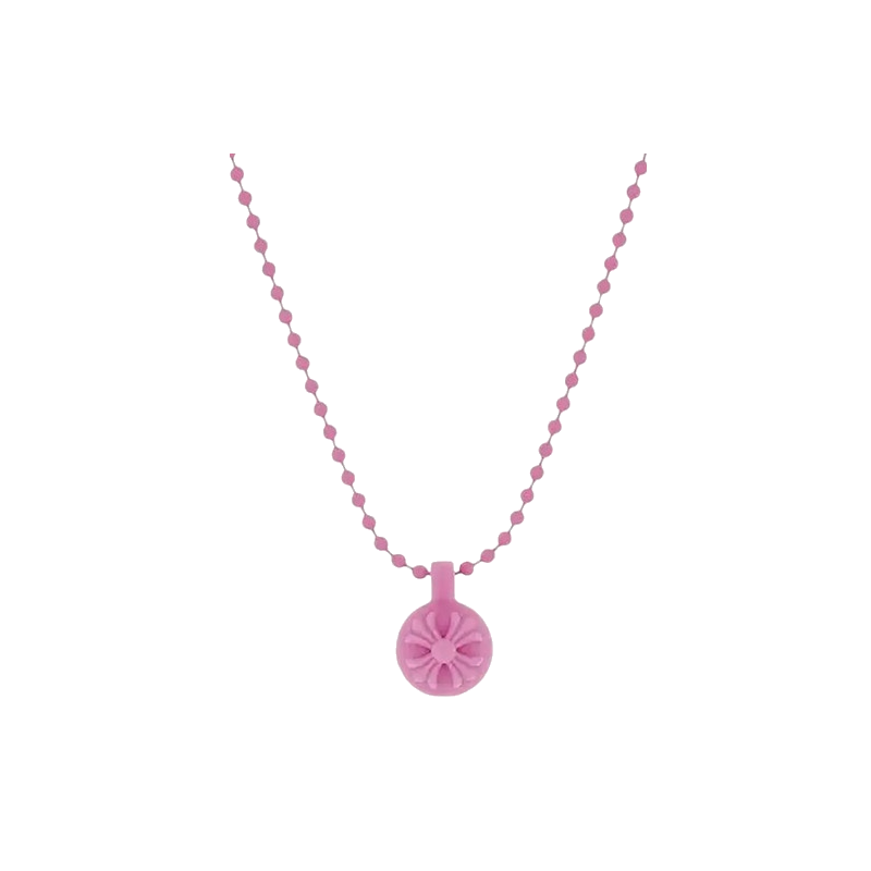 Chrome Hearts Crossball Charm Necklace Pink