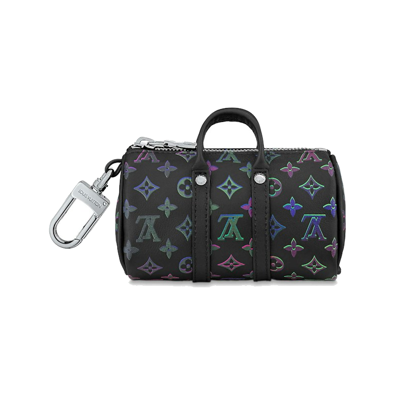 Louis Vuitton Key Holder and Bag Charm Spotlight Mini Keepall Black Borealis