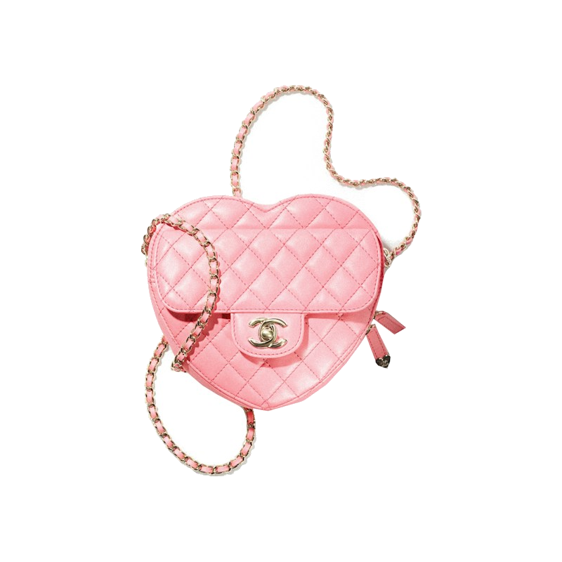 Chanel Heart Bag 22S Coral Pink Lambskin