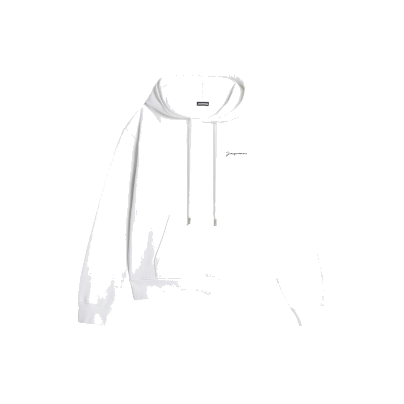 Jacquemus Le Sweatshirt Brode Embroidered Logo Regular Fit Hoodie White/Black