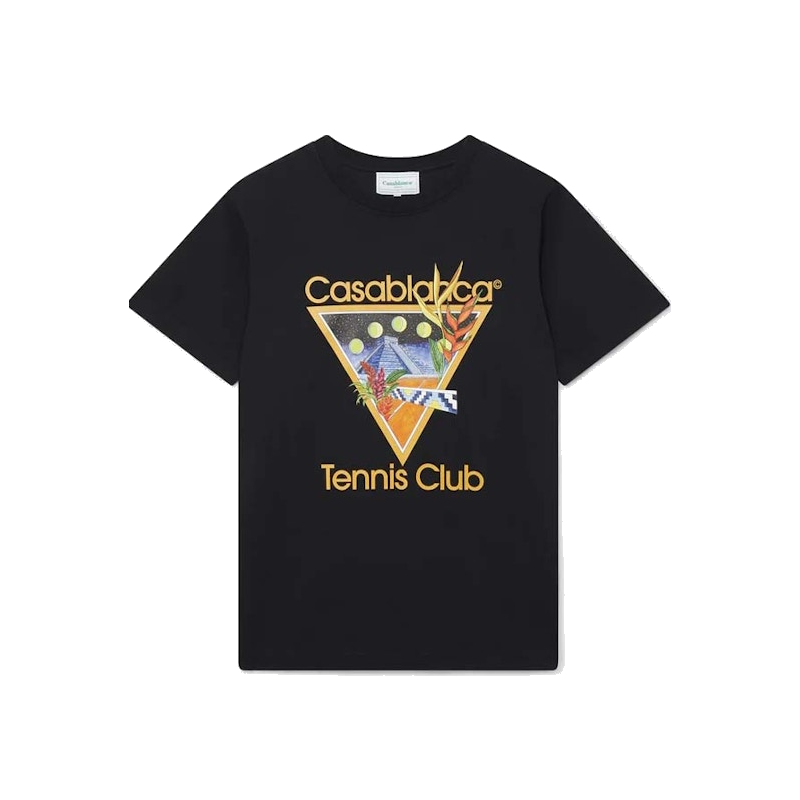 Casablanca Tennis Club Icon Cotton T-shirt Black