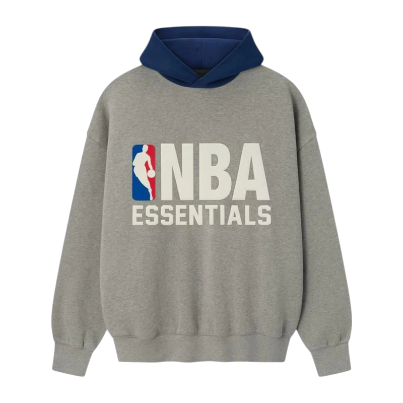 Fear of God Essentials NBA Sport Hoodie Concrete Heather/Estate Blue