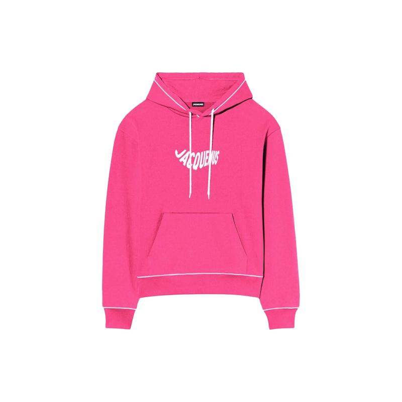 Jacquemus Le Sweatshirt Vague Print Wave Logo Hoodie Pink