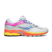 Baskets Saucony ProGrid Omni 9 blanches avec détails rose orange et jaune
