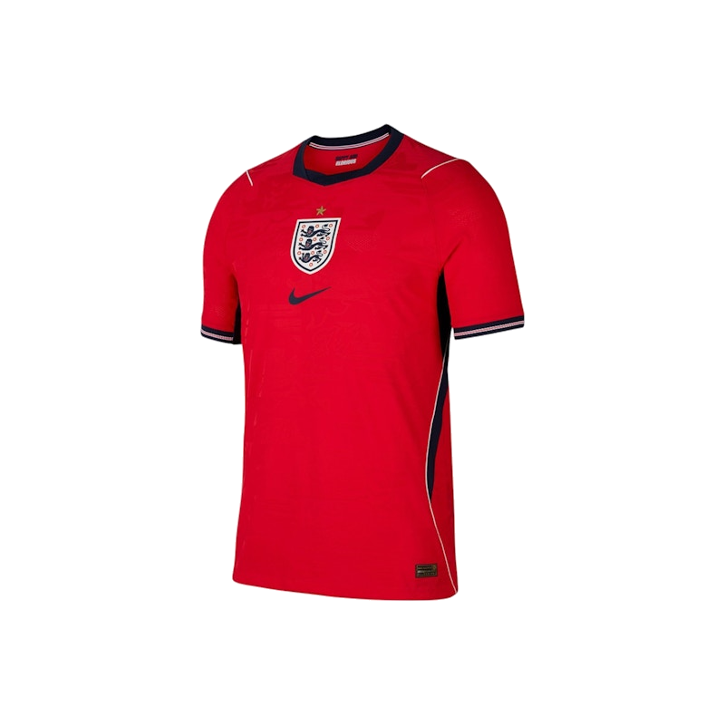 Obsidian, maillot extérieur Authentic de l'Angleterre 2026 en rouge, bleu marine et blanc avec technologie Nike Dri-FIT ADV vu de face. 
