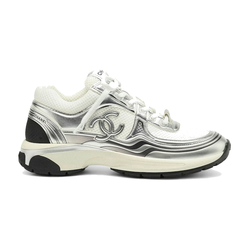 Chanel CC Runner White Silver