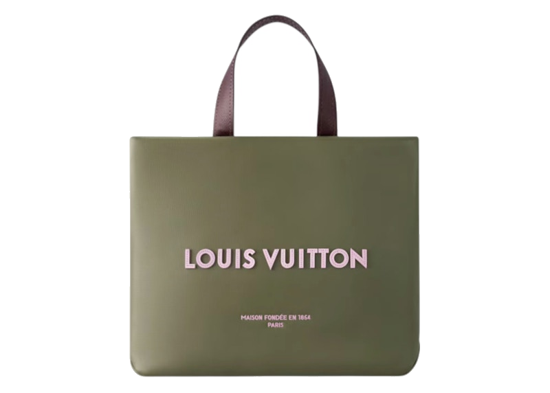 Louis Vuitton x Nigo Mini Shopper Tote Khaki Green, mini sac cabas Louis Vuitton vert kaki issu de la collaboration avec Nigo.
