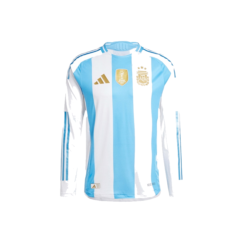 Blue Burst, maillot domicile Authentic manches longues de l'Argentine 2024 en blanc et bleu avec technologie HEAT.RDY.