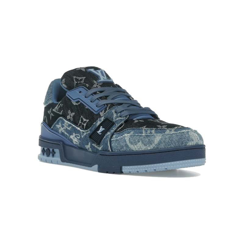 Louis Vuitton LV Trainer Blue Patchwork Monogram Denim