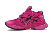 Balenciaga Runner Fuchsia Pink avec tige en mesh respirant, empiècements en cuir fuchsia et matières synthétiques, semelle intermédiaire en mousse et silhouette inspirée du running vintage