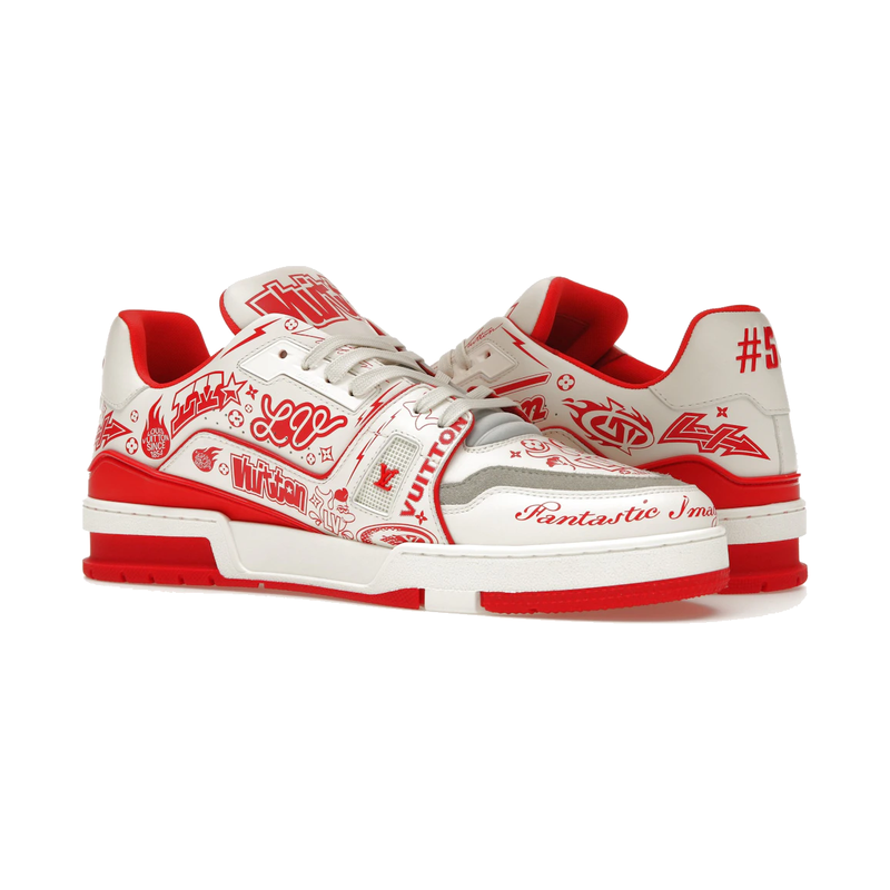 Louis Vuitton LV Trainer Graffiti White Red
