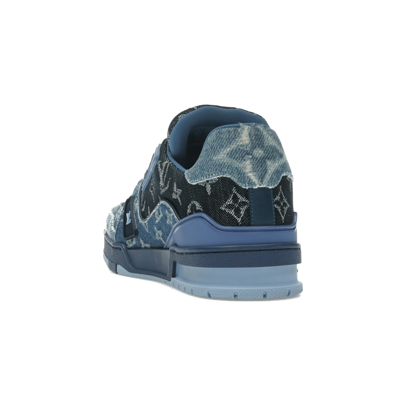 Louis Vuitton LV Trainer Blue Patchwork Monogram Denim
