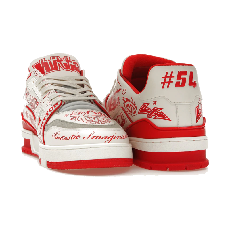 Louis Vuitton LV Trainer Graffiti White Red