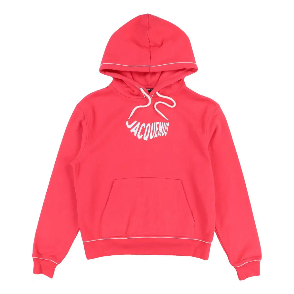 Jacquemus Le Sweatshirt Vague Print Wave Logo Hoodie Pink, sweatshirt à capuche Jacquemus rose avec logo Vague imprimé à effet ondulé.
