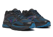 Image de la Saucony ProGrid Omni 9 Glowaconstrictor Black, sneaker noire en mesh avec renforts iridescents style reptile et semelle technique ProGrid.