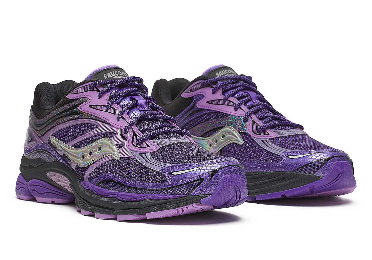 saucony progrid 9 violet et noir confortable vue de devant 