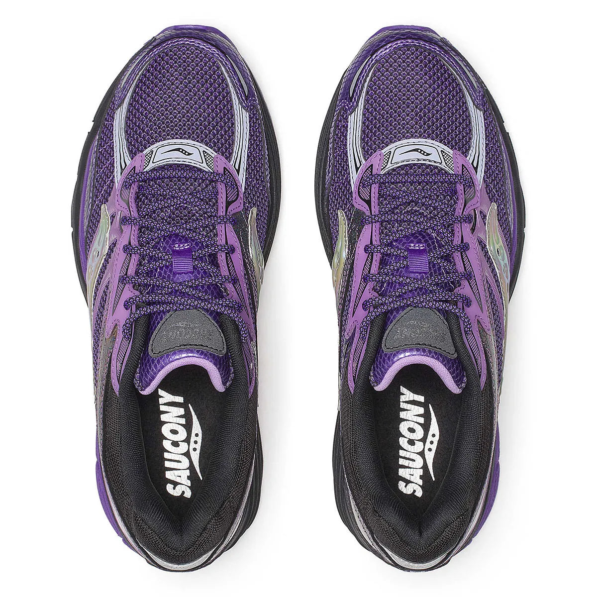 saucony progrid 9 violet et noir confortable vue de haut