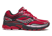 Sneakers Saucony ProGrid Omni 9 Saint-Valentin en mesh respirant avec superpositions rouges et roses et technologie ProGrid.