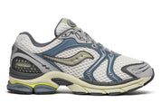 Saucony ProGrid Triumph 4 Ice Orion Blue en mesh blanc avec superpositions bleu glacé et amorti ProGrid