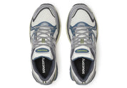 Saucony ProGrid Triumph 4 Ice Orion Blue en mesh blanc avec superpositions bleu glacé et amorti ProGrid