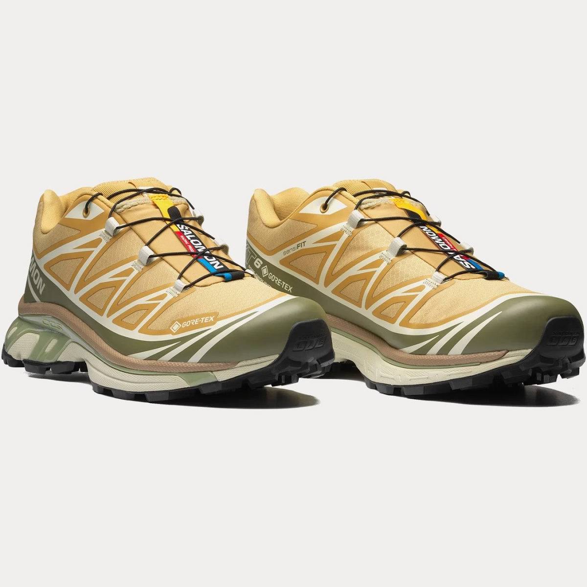 Salomon XT-6 Gore-Tex Antelope Portabella avec tige en mesh technique, membrane GORE-TEX, renforts synthétiques, technologies Quicklace, EnergyCell et semelle Contagrip.