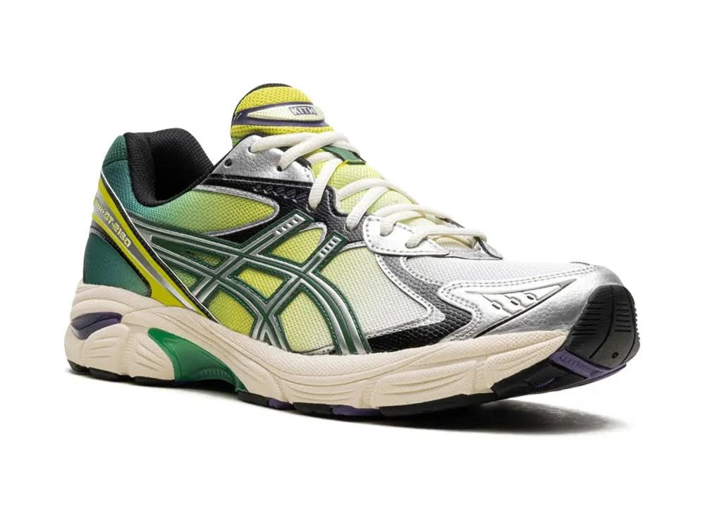 Sneaker ASICS GT-2160 Kith Marvel Green Goblin verte et violette avec amorti GEL et boîte collector scellée.