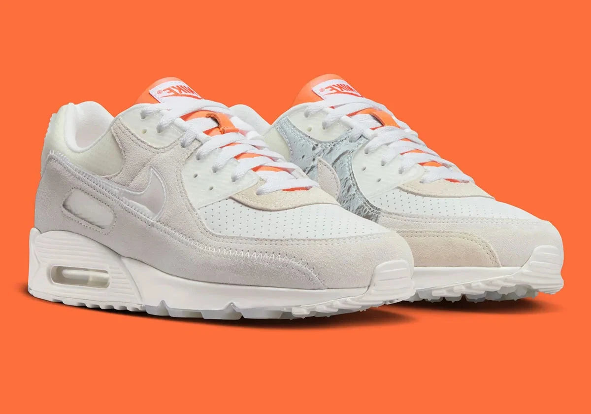 Sneakers Nike Air Max 90 size? blanches White Soft Pearl en cuir et matières premium avec unité Air visible et design iconique