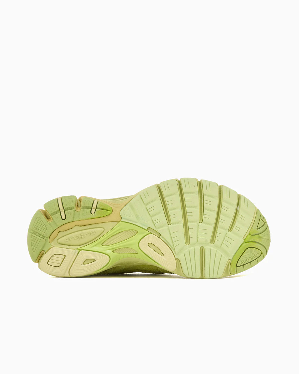Sneaker Saucony ProGrid Guide 7 3sixteen Lime en mesh et suède premium vert avec amorti ProGrid et détails rétro-running raffinés.