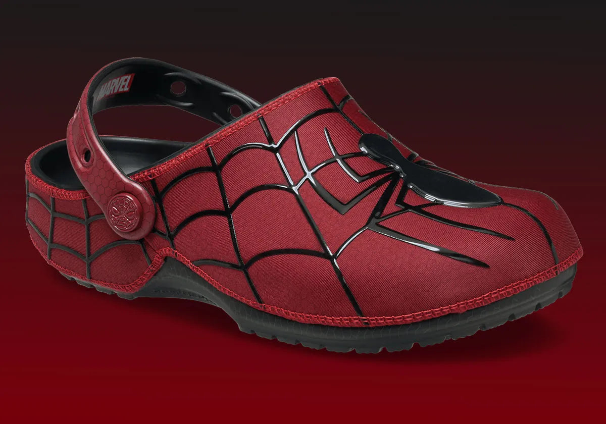 Crocs Classic Clog Marvel Spider-Man Neo inspirées de Spider-Man, avec design exclusif, bride pivotante et semelle légère en résine Croslite™.