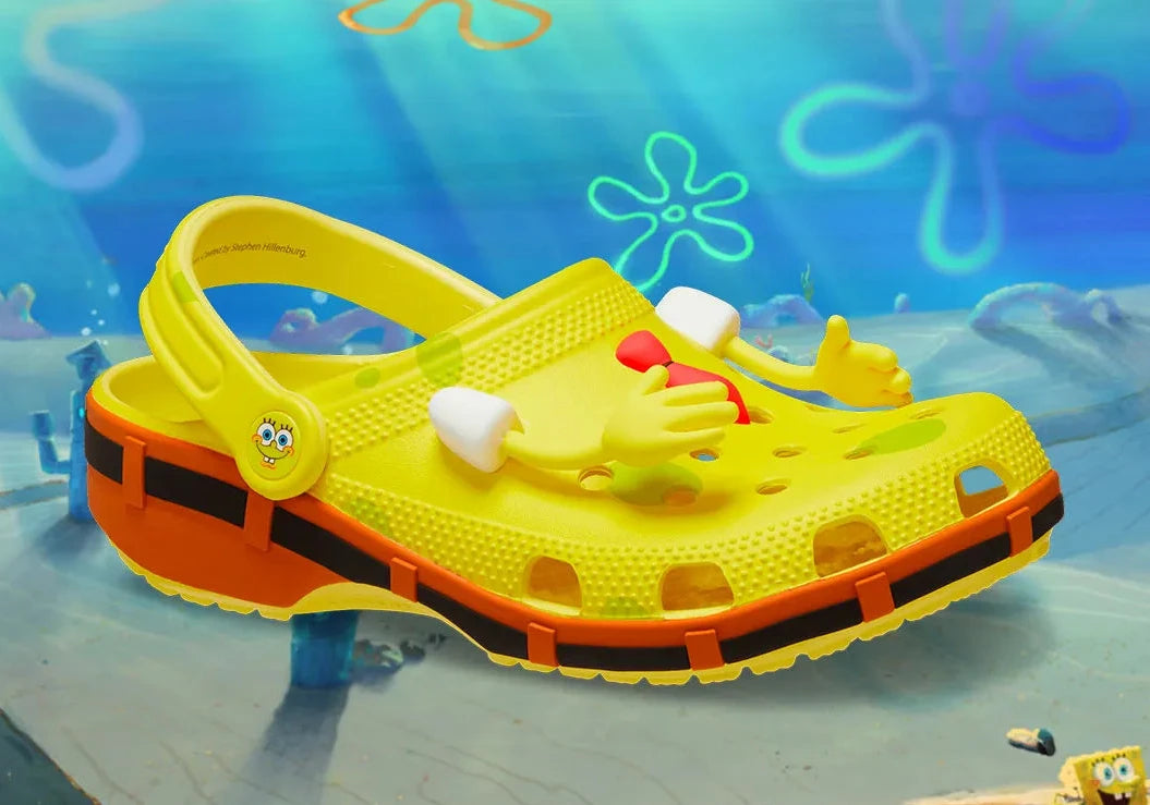 Découvrez les Crocs Classic Clog SpongeBob SquarePants, une édition spéciale inspirée de Bob l'Éponge, alliant design emblématique et confort signature Crocs.