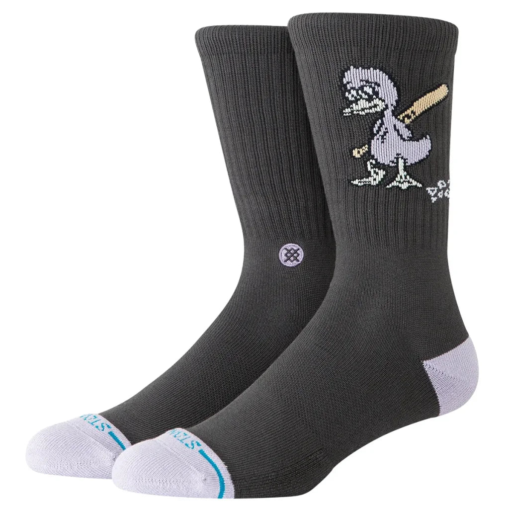 Chaussettes Stance Light Out Crew en coton sombre avec design minimaliste et renforts talon orteils confortables