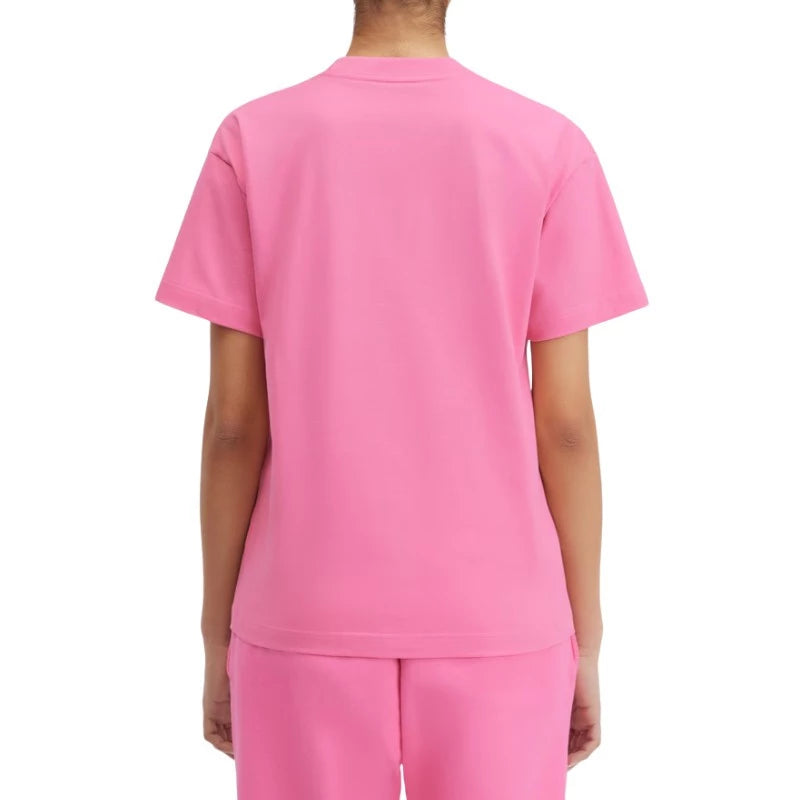 TEE SHIRT JACQUEMUS ROSE A LOGO IMPRIME BLANC SUR LE COEUR