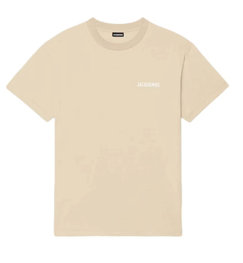 tee shirt jacquemus beige basique , gros grain , oversize , vue de face