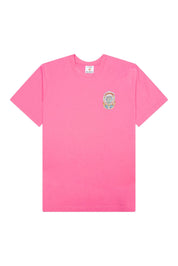 T-shirt Casablanca Way Skate rose en coton premium avec imprimé graphique signature sur le devant.