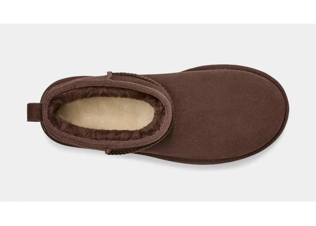 UGG Classic Ultra Mini Platform Burnt Cedar en suede brun avec intérieur UGGplush™ et semelle plateforme Treadlite.