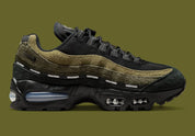 Sneakers Nike Air Max 95 SP Undefeated Geo La Brea Medium Olive avec mesh respirant, suède premium et amorti Air Max visible premium.Vue de coté 