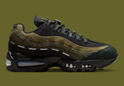 Sneakers Nike Air Max 95 SP Undefeated Geo La Brea Medium Olive avec mesh respirant, suède premium et amorti Air Max visible premium.Vue de coté 