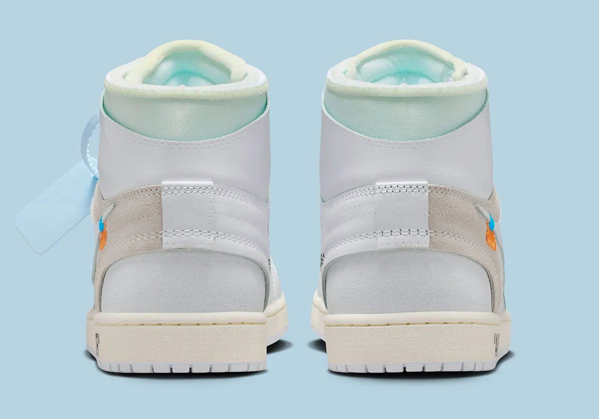 Jordan 1 Retro High Off-White Alaska, sneaker montante issue de la collaboration Jordan Brand x Off-White™ avec design déstructuré et finitions premium.