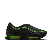 Sneakers Nike Air Max 95000 noires et vert Volt en mesh technique avec amorti Air visible et semelle sculptée futuriste.Vue de coté intérieur 