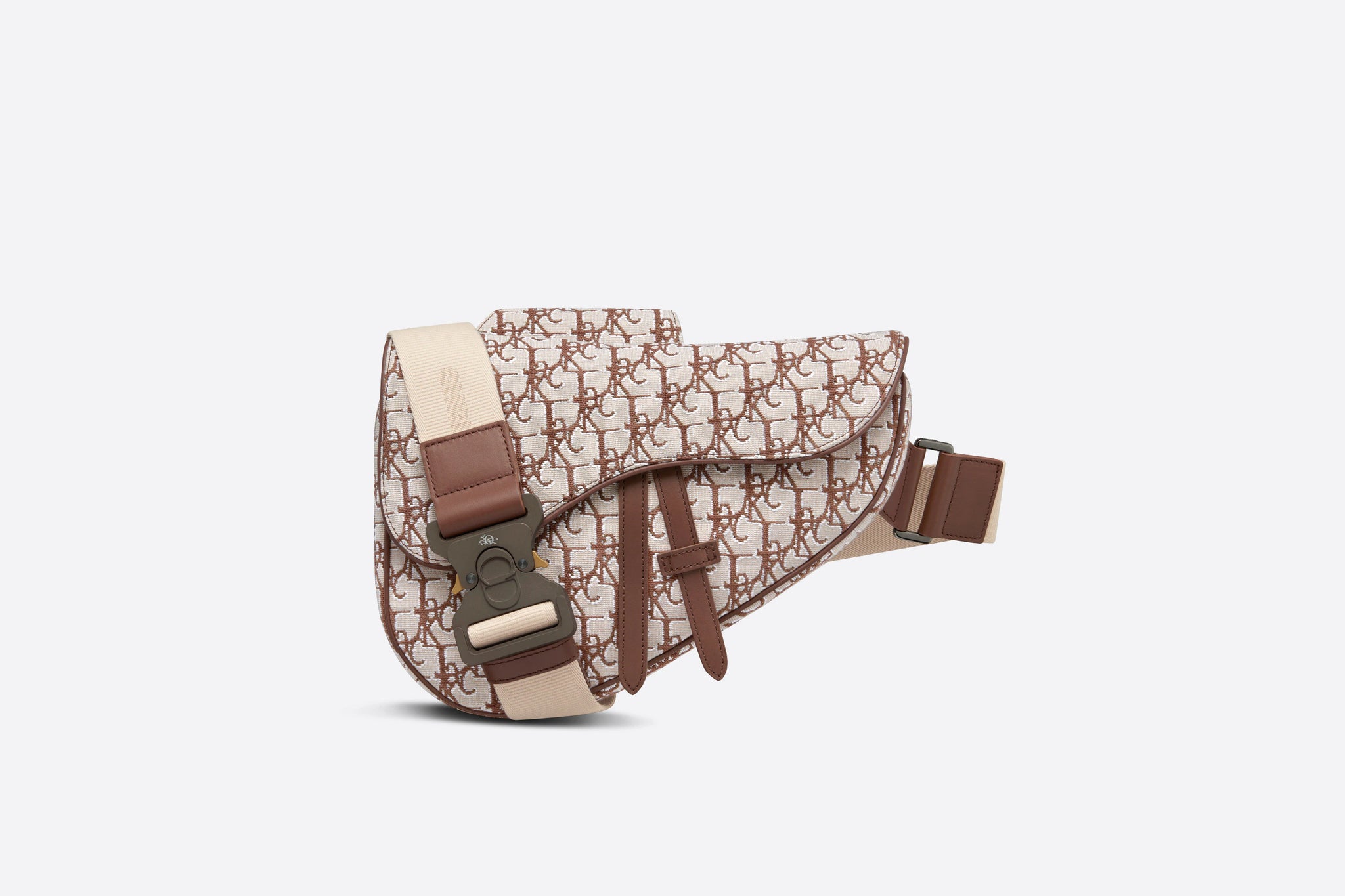 Dior x CACTUS JACK Oblique Jacquard Saddle Bag Coffee Brown