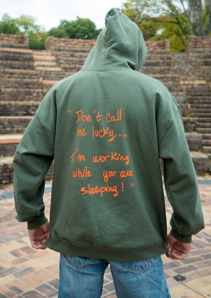 Sweat à capuche - "Cop Your Dream" Kaki