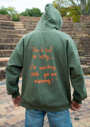 Sweat à capuche - "Cop Your Dream" Kaki